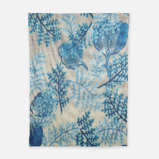 Embroidered Blue Fleece Blanket